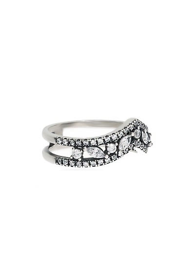 Kadın Koyu Renk Parlak Taç Model Gümüş Yüzük Silver