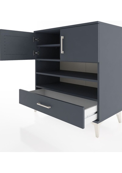 Hyperion Şifonyer 4 Raflı Tek Çekmeceli 2 Kapaklı 88x44x96 Antrasit-antrasit Antrasit Hyperion Şifonyer 4 Raflı Tek Çekmeceli 2 Kapaklı 88x44x96 Antrasit-antrasit Antrasit