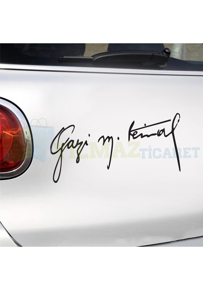 Gazi Mustafa Kemal Imza Oto Sticker Araba Etiket Yapıştırma 2 Ad