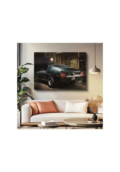 Kanvas Tablo 1968 Mustang Bullitt Nostaljik Garaj Ford Mustang Tablosu Ev Ofis Duvar Dekoru 1