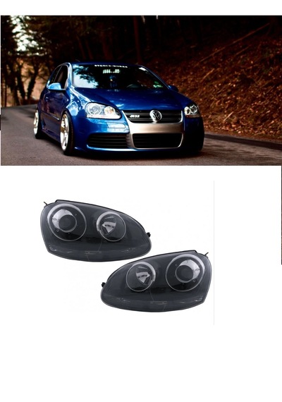 Vw Golf 5 Uyumlu R32 Siyah Zemin Mercek Far