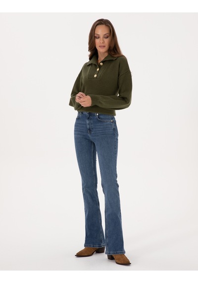 Pierre Cardin Kadın Mavi Pantolon Jean 50318242-vr036 Mavi
