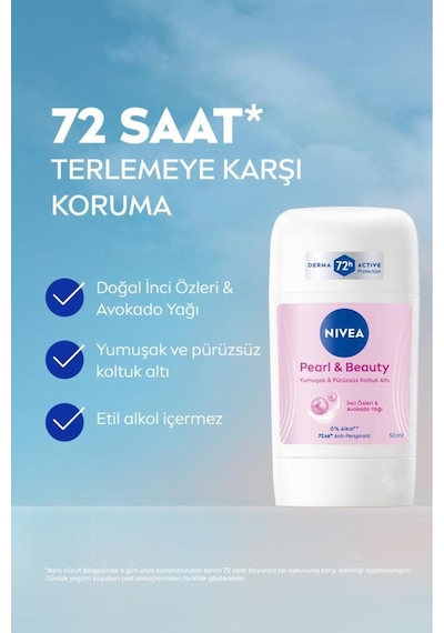 NIVEA Pearl & Beauty 72 Saat Kadın Stick Deodorant 50 ML