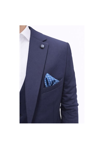 Erkek 3 Parça Slim Fit Takım Elbise Klasik Likralı Kumaş, Tek Düğme, Çift Yırtmaçlı Modern Kesim Ceket Yelek Pantolon Lacivert