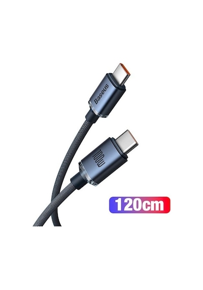 Baseus Crystal Shine 100W Type-C To Type-C Hızlı Şarj Kablo 1.2 M