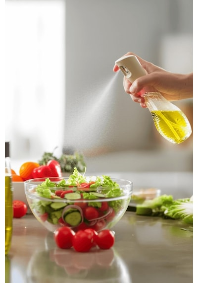 Tekli Set Cam Sprey Yağdanlık - Airfryer, Izgara, Fritöz, Salata, Yemek Püskürtmeli Yağdanlık - 3066 Şeffaf