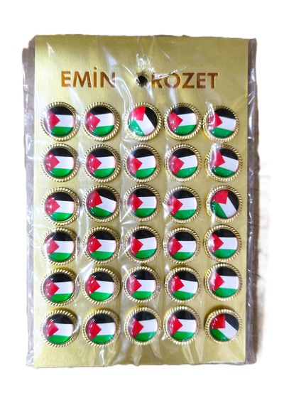 Filistin Metal Prinç Yaka Rozeti 30 Adet Çok Renkli