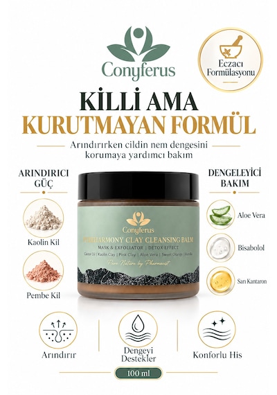 Pureharmony Killi Makyaj Ve Yüz Temizleme Balmı Çift Aşamalı Cilt Temizleyici, Aloe Vera, Sarı Kantaron 100 Ml