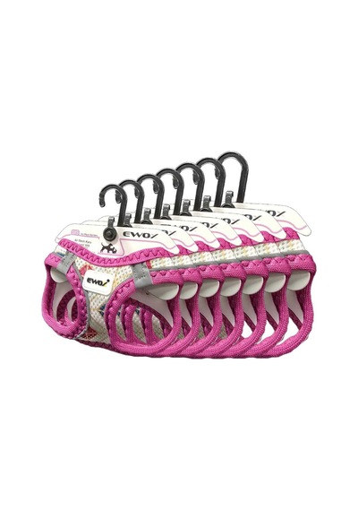 Ewox Air Mesh Karo Desenli Göğüs Tasması 3xs Pembe