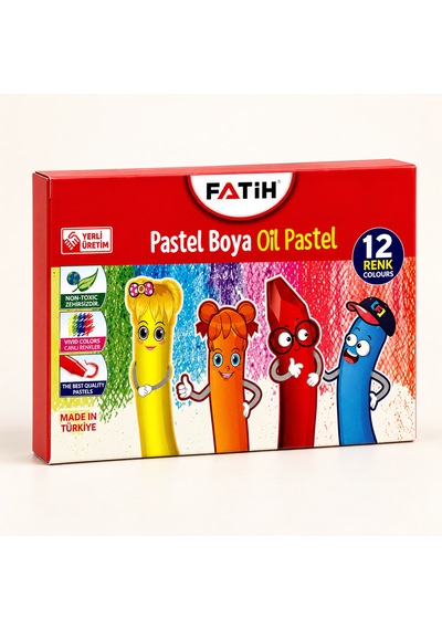 Fatih Pastel Boya 12 Renk Karton Kutu Çok Renkli