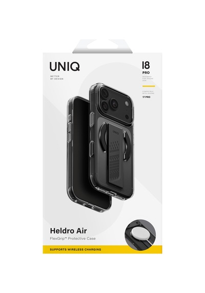Apple iPhone Uyumlu 18 Pro Kılıf Flexgrip Tutma Bandı Dayanıklı Sararmayan Kapak Şık Görünüm Patentli Tasarım Sıyah