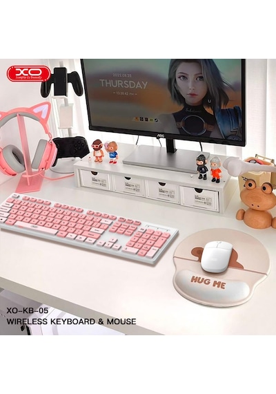 Dco Kb-05 Kablosuz Klavye Ve Mouse Seti Pembe Optik