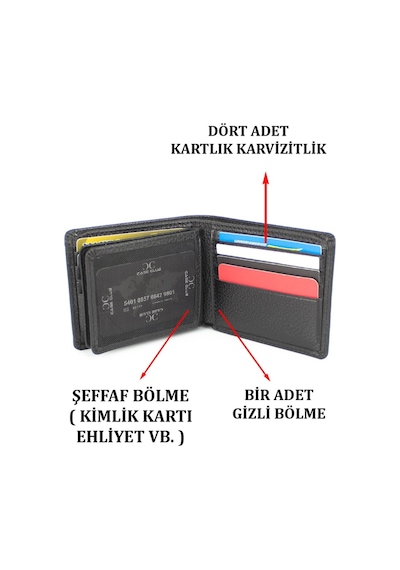 Case Club Hakiki Deri Erkek Cüzdan Kartlık Kartvizitlik Siyah