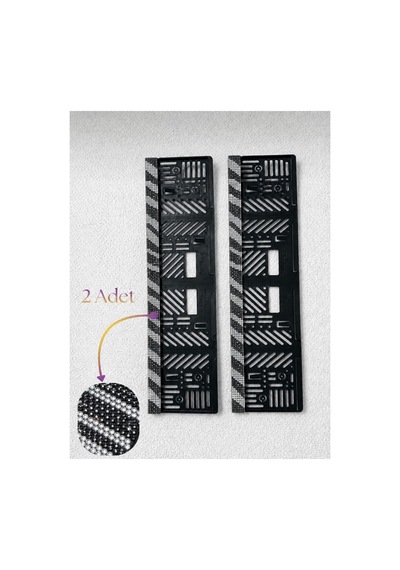Taşlı Plakalık Oto Plaka Zebra Desenli Taşlı 2 Adet