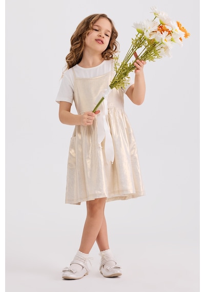 Panço Kız Çocuk Gold Elbise 2611gk26006 Sarı