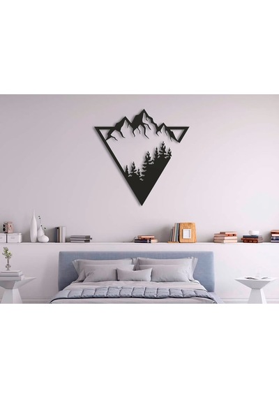 Dag Ve Orman Silüet Mountain 3d Duvar Dekoru - Şık Ve Minimalist Tasarım 19cm