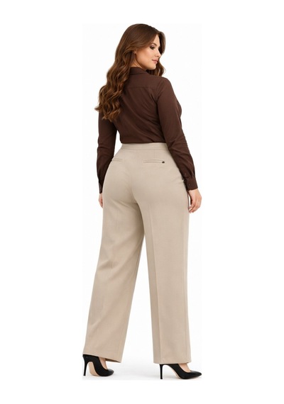 Kübra Kadın Boru Paça Kumaş Pantolon Bgl-st05386 Bej