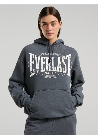Everlast Authentic Boxing Wmn Oversize Antrasit Kadın Kapüşonlu Sweatshirt Antrasit