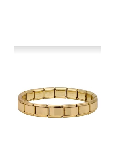 Lunarie Modüler Italian Charm Düz Gold Çelik Bileklik Altın