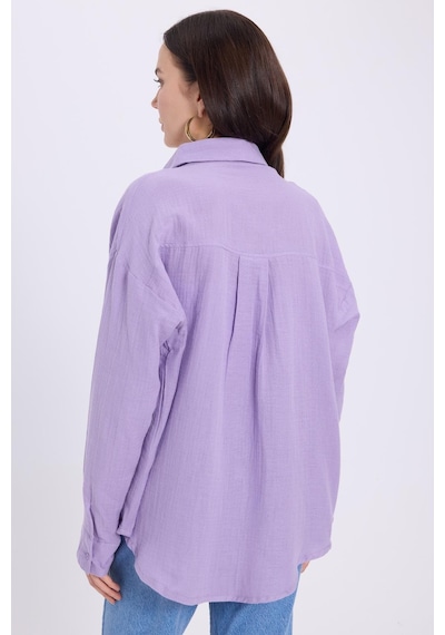Tudors Kadın Oversize Geniş Kesim %100 Pamuk Müslin Kumaş Uzun Kollu Cepli Dokulu Açık Mor Gömlek-37934 Açık Mor Tudors Kadın Oversize Geniş Kesim %100 Pamuk Müslin Kumaş Uzun Kollu Cepli Dokulu Açık Mor Gömlek-37934 Açık Mor