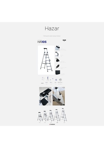 Çağsan Hazar Alüminyum 5+1 Basamaklı Katlanır Merdiven