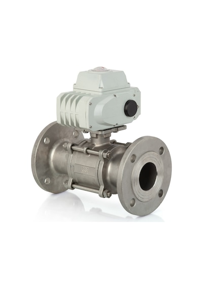 Unox Dn25 - 1" 24 V Dc Elektrikli Aktüatörlü Flanşlı Küresel Vana 3 Parçalı