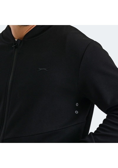 Slazenger VLAD Erkek Cepli Fermuarlı Siyah Sweatshirt