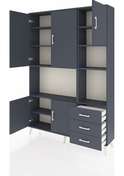 Arges Dolap 9 Raflı 3 Çekmeceli 5 Kapaklı 132x30x195 Antrasit-antrasit/antrasit Antrasıt/antrasıt Arges Dolap 9 Raflı 3 Çekmeceli 5 Kapaklı 132x30x195 Antrasit-antrasit/antrasit Antrasıt/antrasıt
