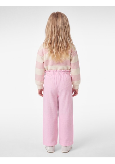 Koton Fırfır Detaylı Geniş Paça Pantolon Pembe 7wmg10056ak Gül