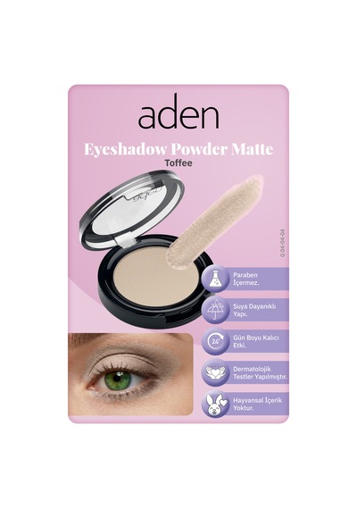 Aden Eyeshadow Powder Matte - Mat Göz Farı 04 Toffee Şeker 0