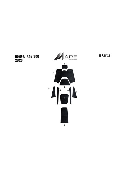Honda Adv 350 Tank Pad Ve Grenaj Kaplama 2023- 9 Parça Siyah 65216358
