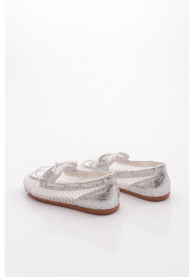 Dgn B0048 Kadin Oxford Ayakkabi Gümüş