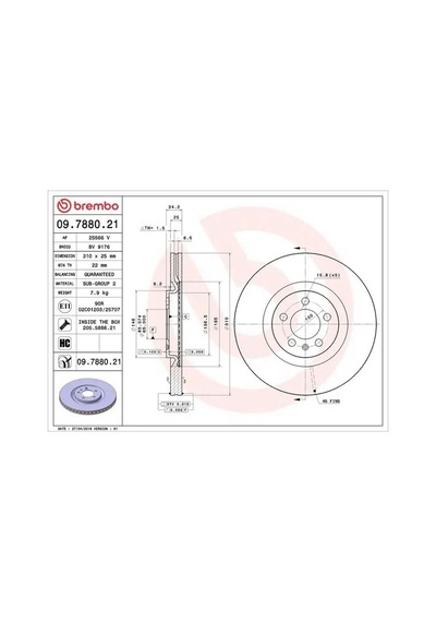 Vw Polo 5 Fren Diski On 2014-2017 Brembo 09788021 2adettir
