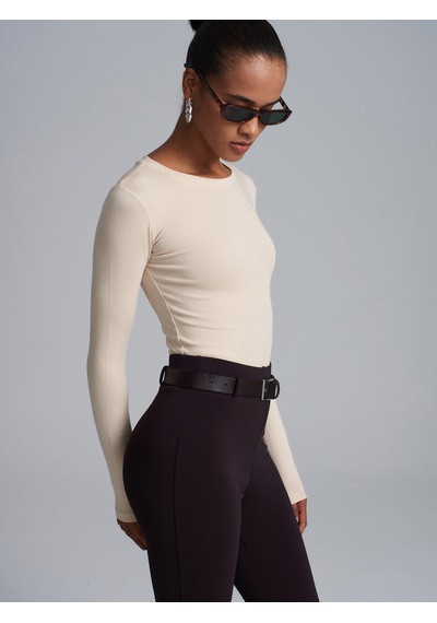 Dilvin 32695 Uzun Kollu Bodysuit-taş Taş