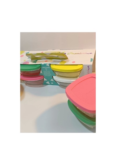 Pudding Silikon Kapaklı Cam Saklama Kabı 12 Li Kahvaltılık Beyaz