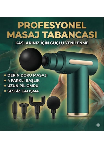 4 Başlıklı 6 Kademeli Titreşimli Şarjlı Mini Masaj Aleti Kırmızı