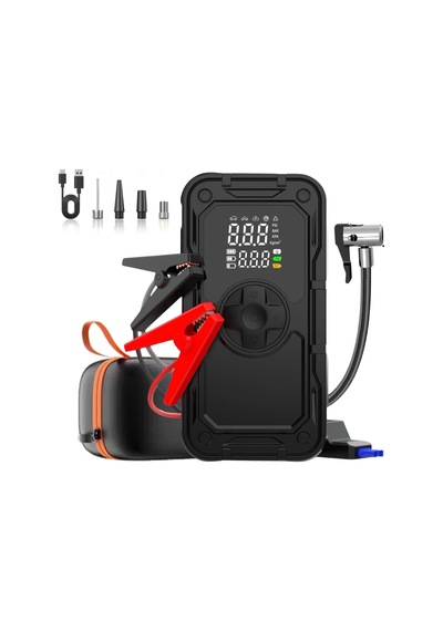 Tr 20.000mah Gulony Powerbank Özellikli Çantalı 2000a Tepe Akımlı Akü Takviyeli Oto Hava Kompresör Siyah