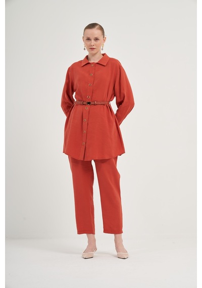 FTZ Women Ftz Pantolonlu Takım Kiremit 31035 Kiremit