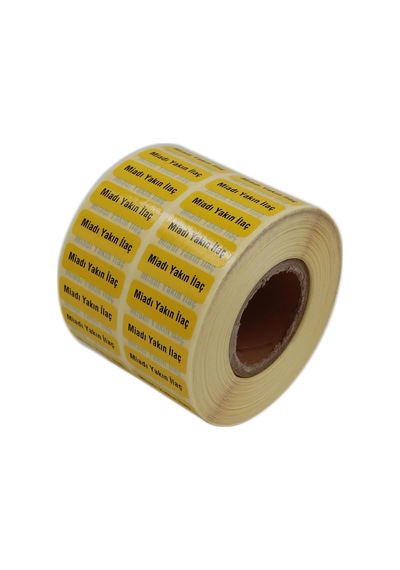 Miladı Yakın İlaç Etiketi 30mm X 10mm 5000 Adet Kuşe Rulo Etiket Çok Renkli