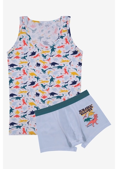 Koza İç Giyim Erkek Çocuk Pamuklu Uzay Baskılı Atlet Boxer Takım 3400 3400-23