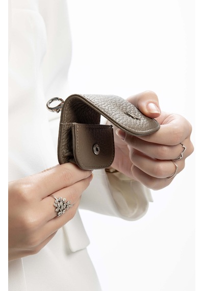 Tamer Tanca Unisex Hakiki Deri Bej Airpodsluk Cuzdan 995 230250 Aırpods Sk23/24 Vızon Fltr Vizon