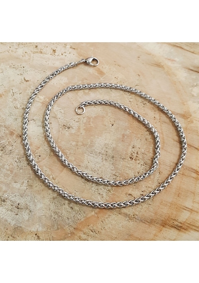 Chavin 50 Cm. 3/4 Mm. Burgu Çelik Erkek Zincir Kolye Dg34 Gümüş Chavin 50 Cm. 3/4 Mm. Burgu Çelik Erkek Zincir Kolye Dg34 Gümüş