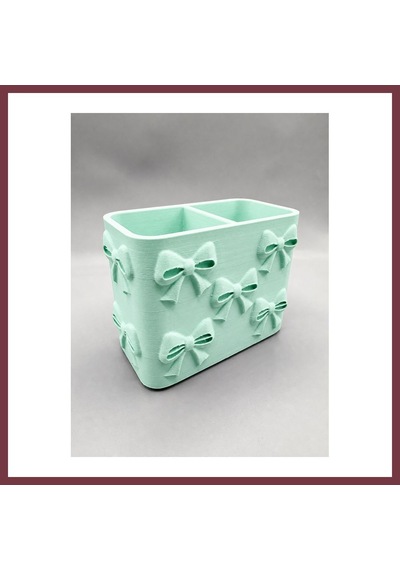 Storeşahin 3d Baskı Fiyonk Desenli Bölmeli Kalemlik - Masaüstü Organizer - Mint Shn0720 Çok Renkli