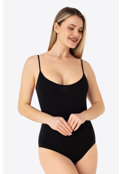Hadpols Premium Kadın Siyah İp Askılı Çıtçıtlı Atlet Body Zıbın 2'li Basic Üst Bayan Giyim Günlük Tarz