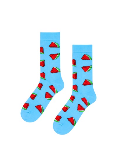 Carnaval Socks Unisex Mavi Karpuz Yaz Renkli Çorap Çok Renkli