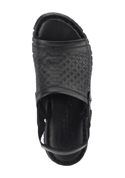 Forelli 38507 Alice-g Siyah Kadın Comfort Deri Sandalet 001