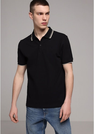 Colin's Colins Regular Fit Polo Yaka Düz Erkek Siyah Kısa Kol Tişört Cl1080027 Q1.v2 Blk