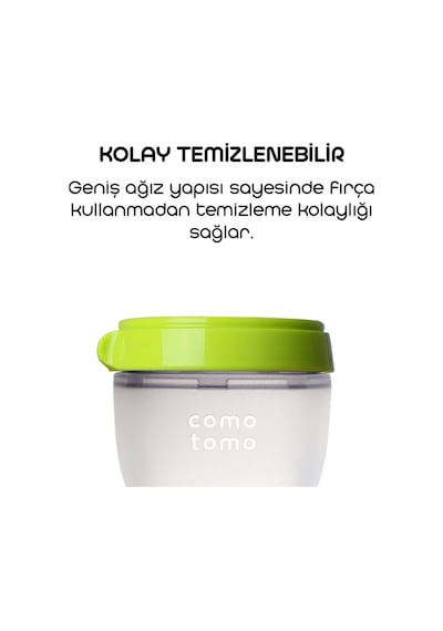 Comotomo Antikolik Silikon Biberon 250 Ml 3-6 Ay Yeşil