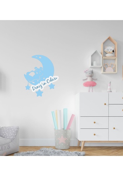 Kişiye Özel Ay Tasarımlı Çocuk Odası Duvar Sticker-1