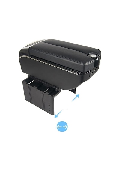 Fiat Tipo Uyumlu Kol Dayama Kolçak Usb'li Bardaklıklı Çift Açılır Siyah Deri 1.sınıf Kaliteli